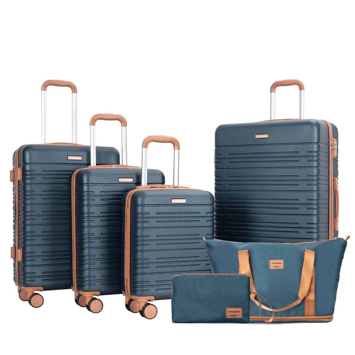 Tripcomp 6-Piece Luggage Set with Spinner Wheels and TSA Lock – Green