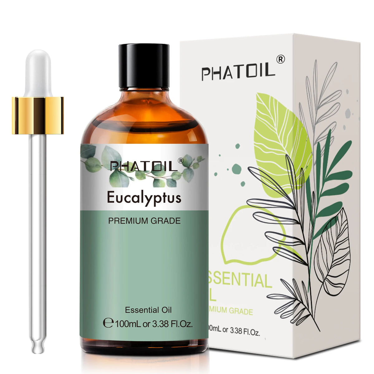 Phatoil 100ml Pure Natural Essential Oil for Diffusers and DIY Crafts – Eucalyptus