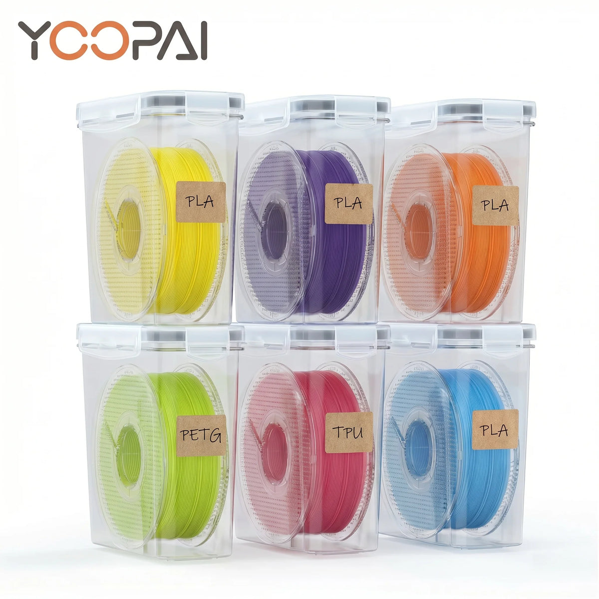 Yoopai 3D Filament Storage Box, Dust and Moisture Proof Rack – 6 Box