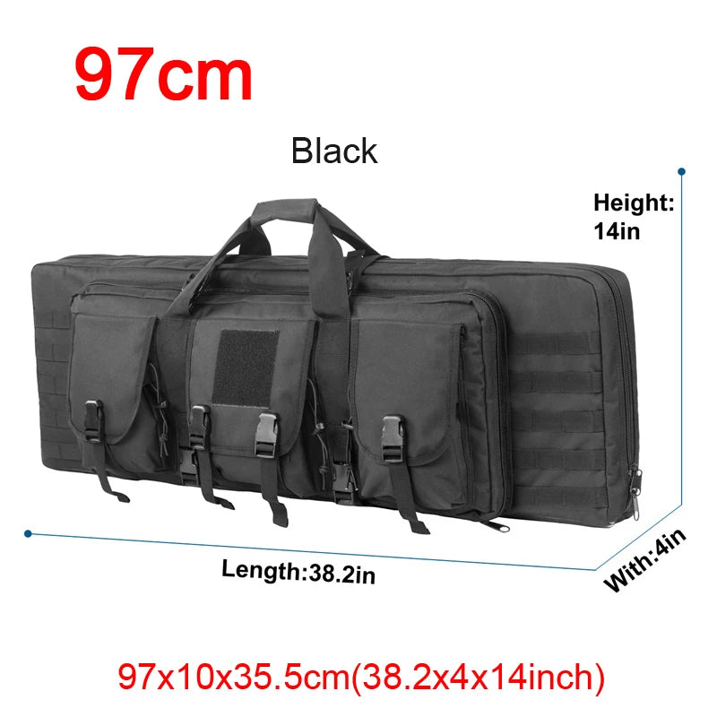 Tactical Double Rifle Case Backpack, 81–122 cm – 97cm Black
