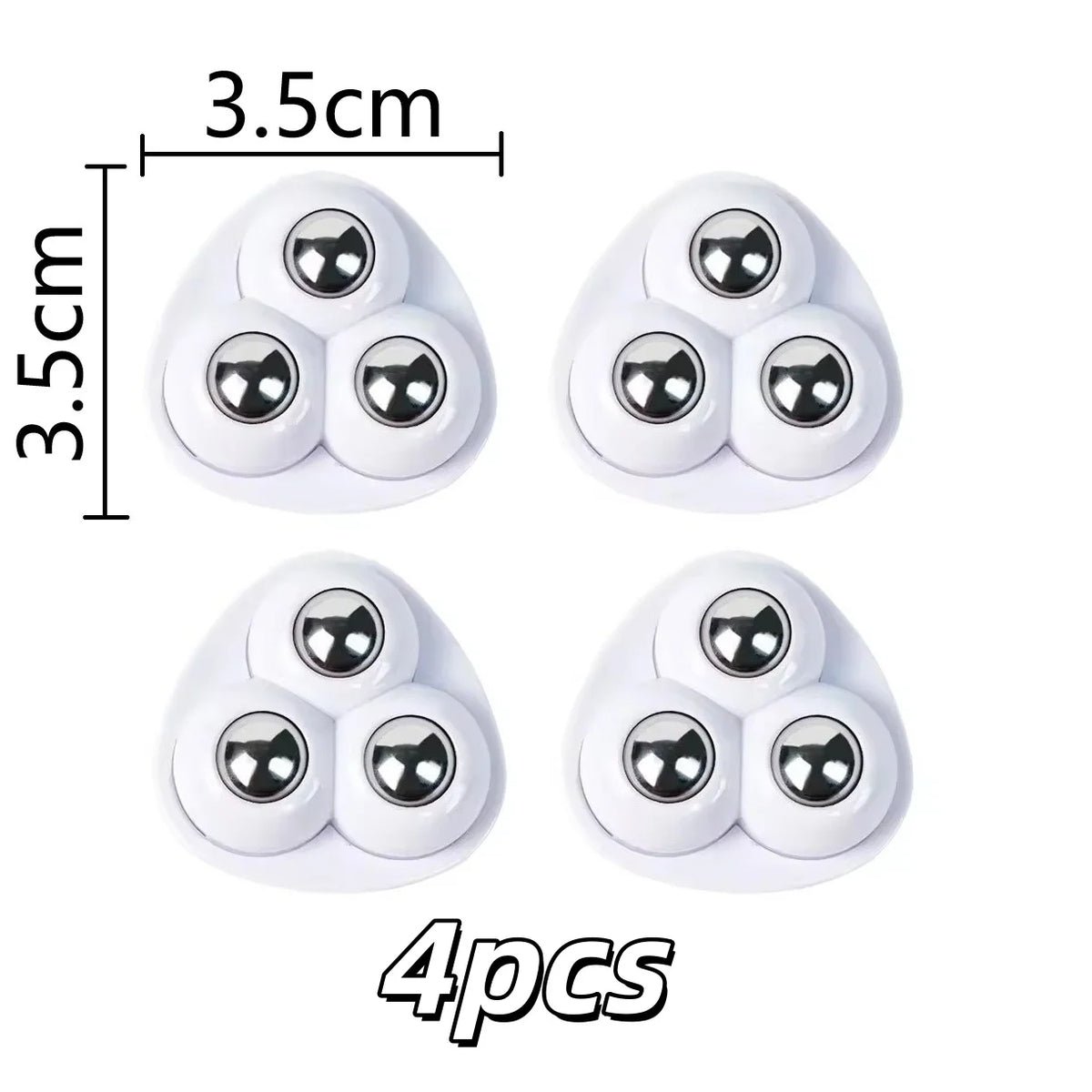 Heavy-Duty Mini Rolling Swivel Casters for Furniture and Storage Boxes – white L 4pcs