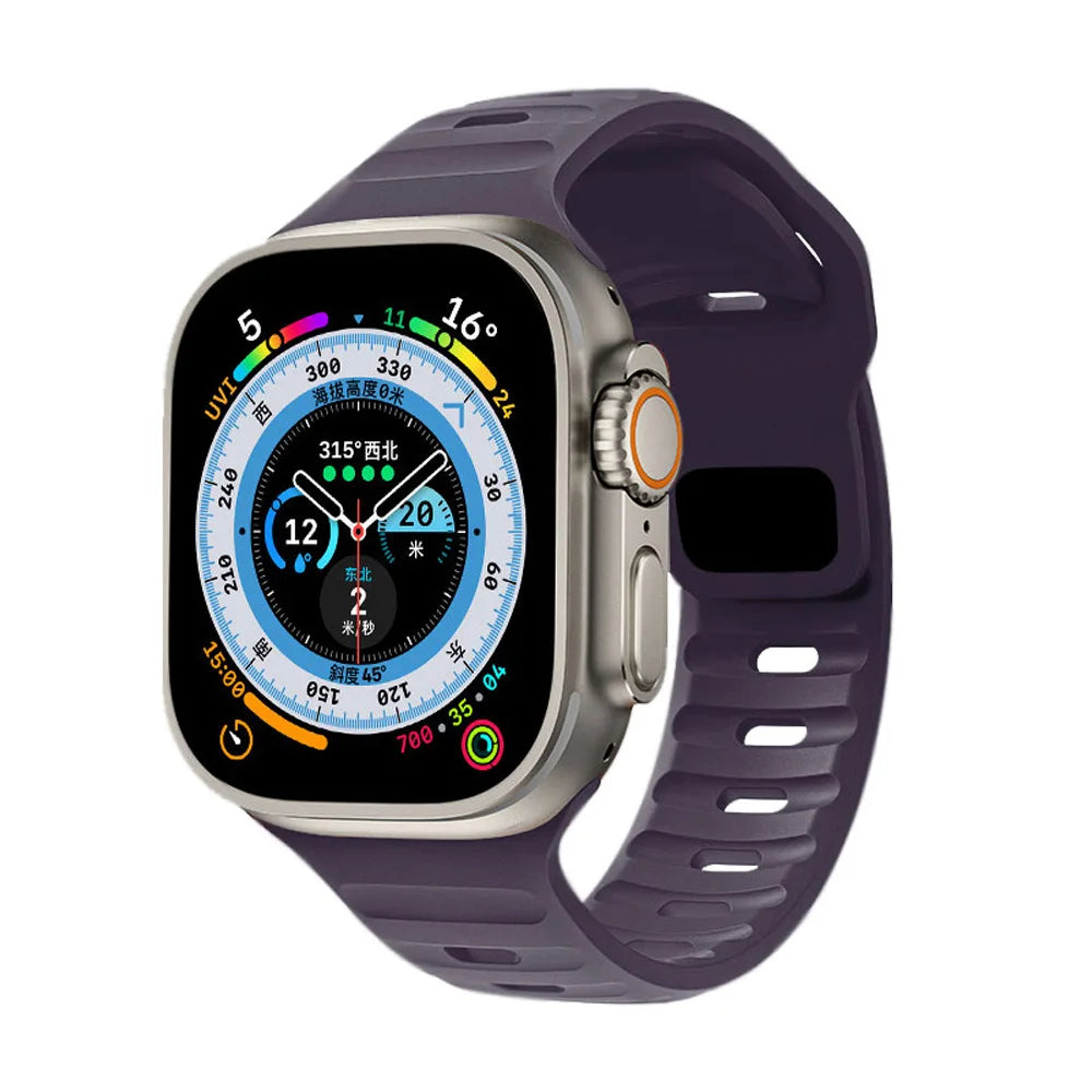 Silicone Sport Band for Apple Watch 49mm–40mm – Dark Cherry