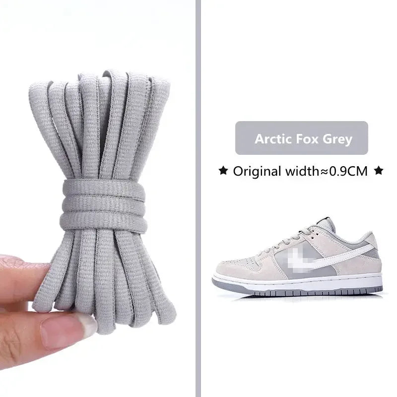 Semicircle Thickened Polyester Shoelaces for Sneakers, 140–180 cm – Light gray