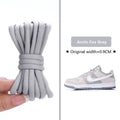 Semicircle Thickened Polyester Shoelaces for Sneakers, 140–180 cm – Light gray