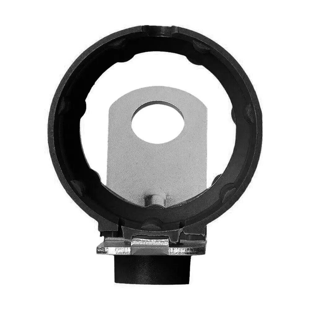 Front view of the black trailer plug socket holder