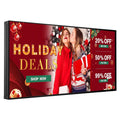 Digital LED display board showing a holiday promotion for a clothing store