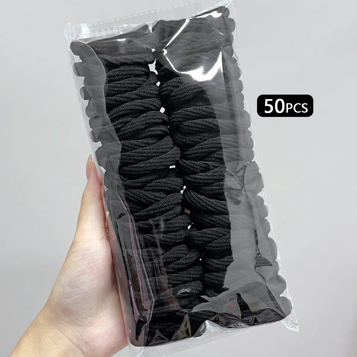 50PCS Seamless Elastic Hair Bands, Cotton Ponytail Holders for Women – 4751A