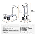 SucceBuy Folding Aluminum Hand Truck, 2-in-1 Convertible Dolly Cart – 800 lbs