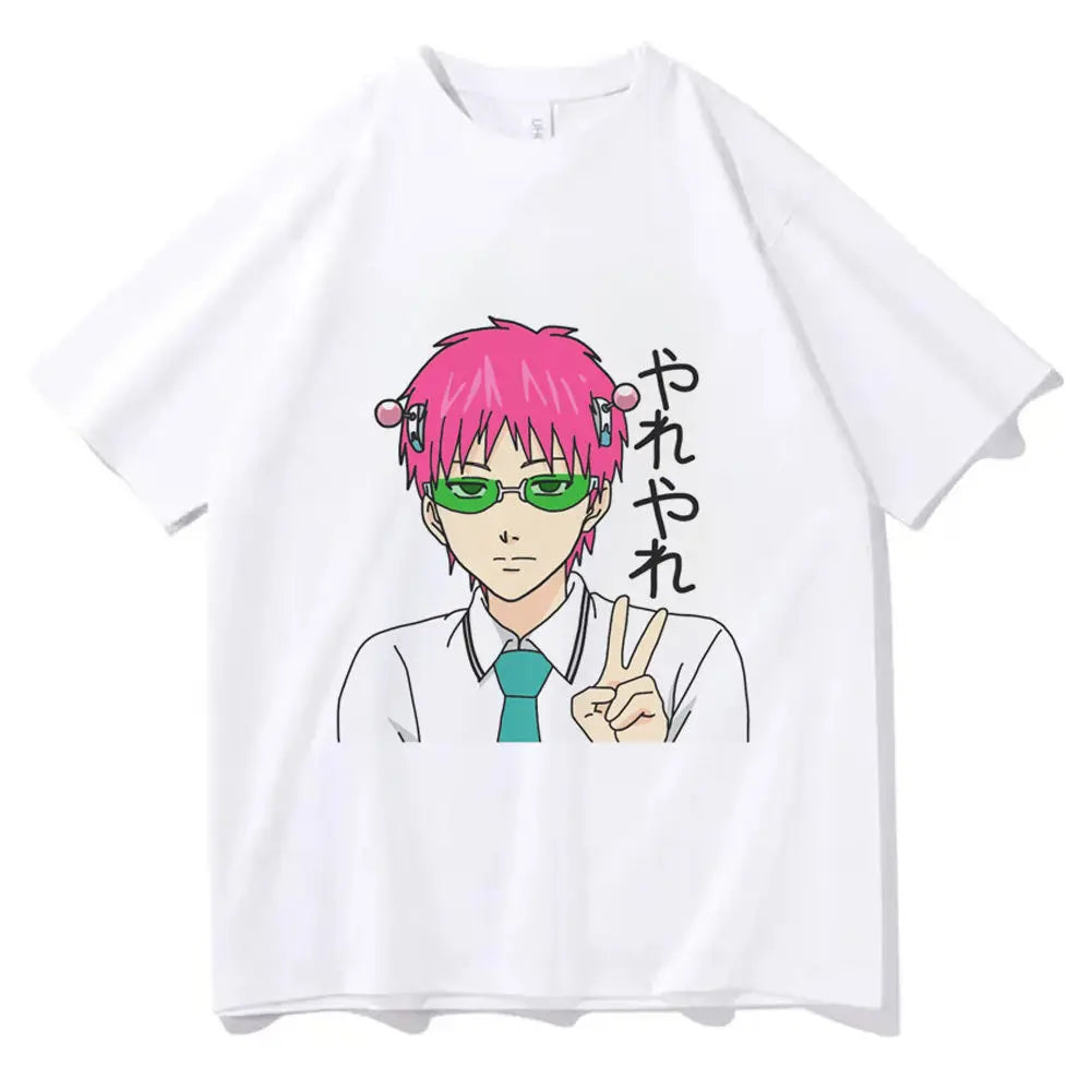 The Disastrous Life of Saiki K Men's Short Sleeve T-Shirt – LY940-3 white