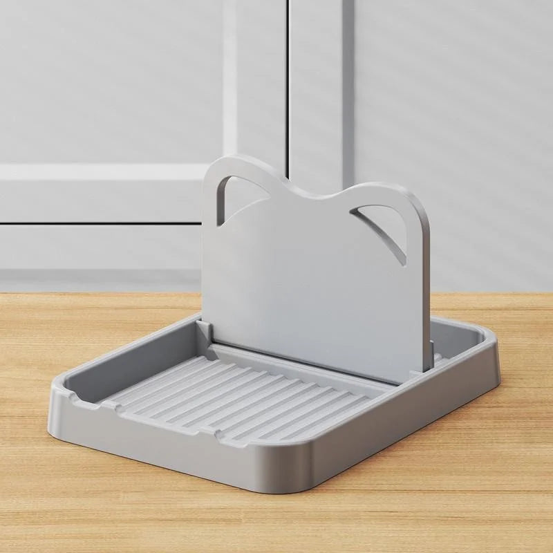 Multifunctional Kitchen Spoon and Pot Lid Holder Stand – Grey