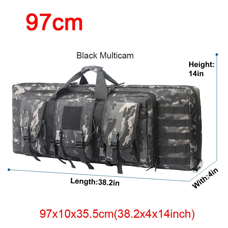 Tactical Double Rifle Case Backpack, 81–122 cm – 97cm Black Camo