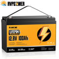 Rvpozwer 12V 100Ah LiFePO4 Lithium Battery, 1280Wh for RV and Solar – 12.8V 100Ah-1280Wh