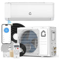 White 24,000 BTU mini split air conditioner indoor wall unit and outdoor compressor unit. – White