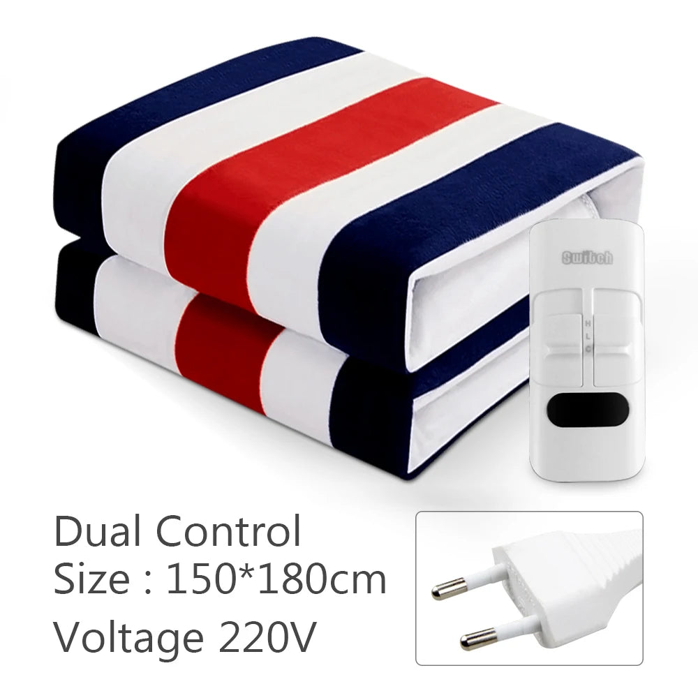 Electric Heating Blanket with Thermal Control and Overheating Protection – Red 150X180CM