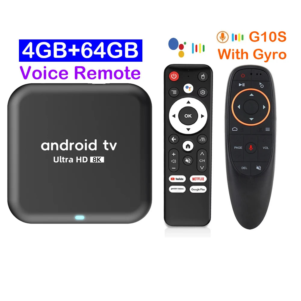Q18 Smart TV Box Android 16, Rockchip RK3518, up to 8GB RAM 256GB ROM – 4G 64G Gyro Remote