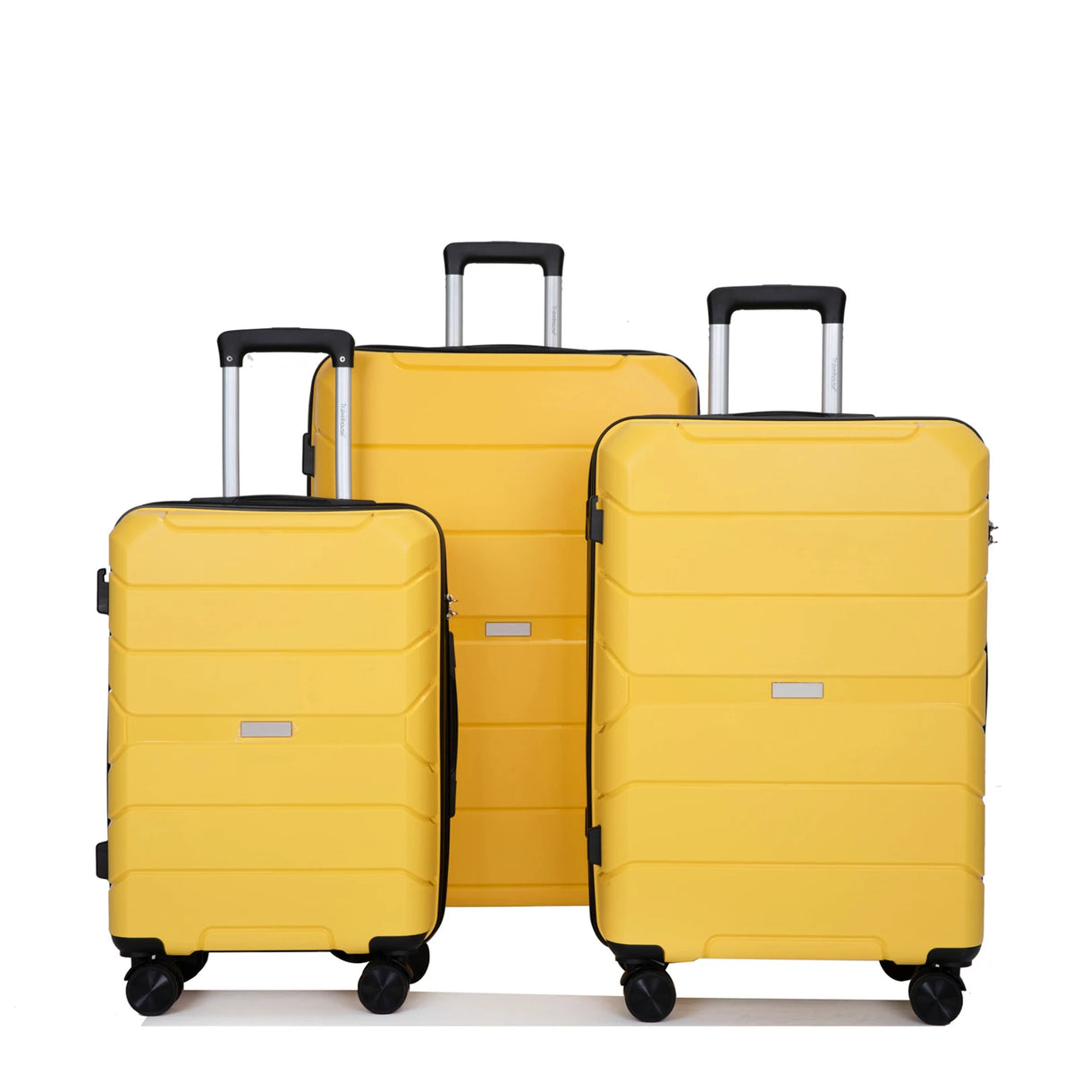 Travelhouse 3-Piece PP Hardshell Spinner Luggage Set (20/24/28 Inch) – Yellow