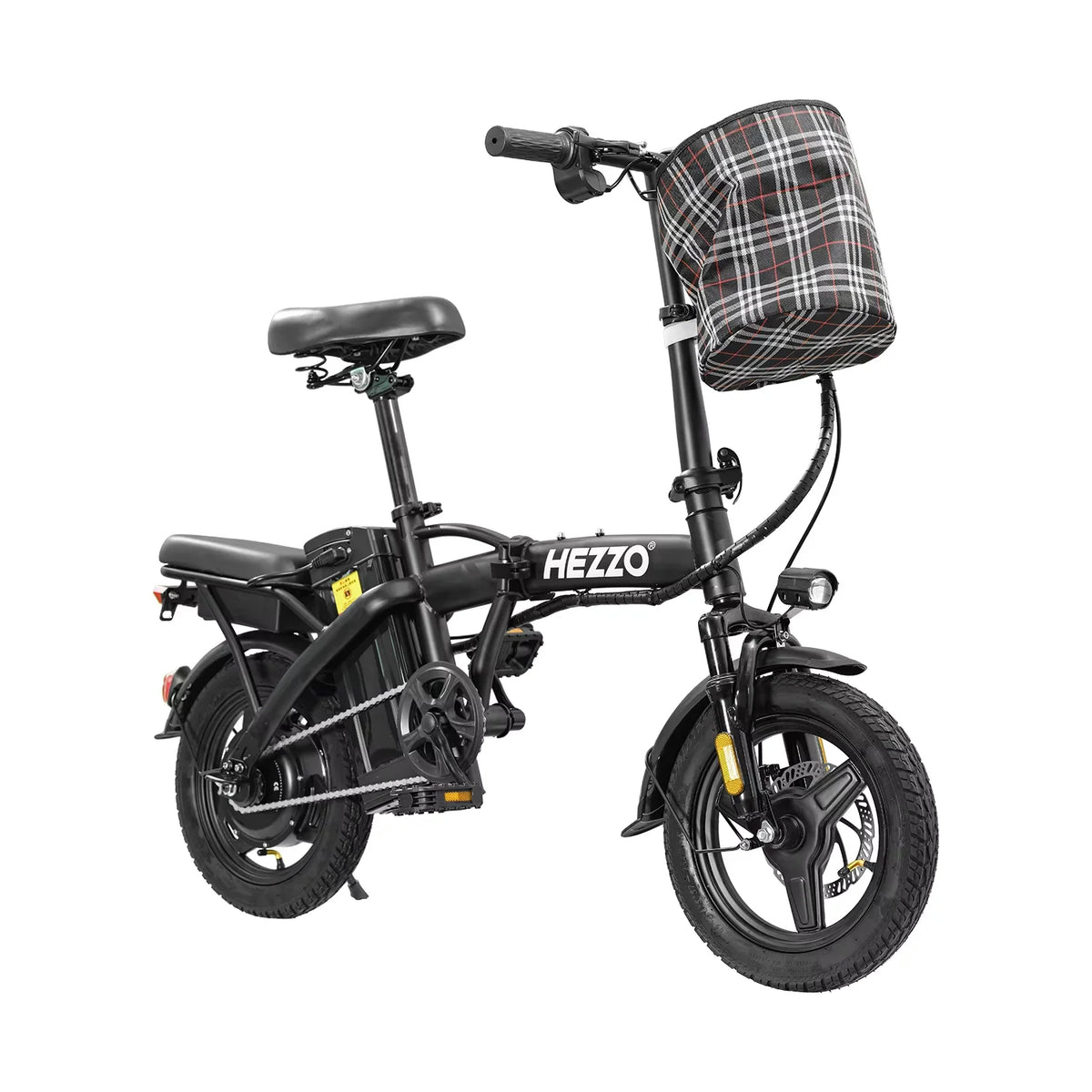 Hezzo T5 Folding Electric Bike, 48V 750W Peak, 20MPH, 14-Inch Wheels – Black
