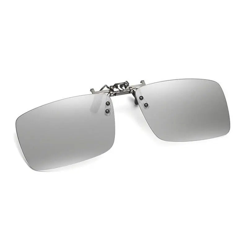 Grey photochromic clip-on sunglasses lenses