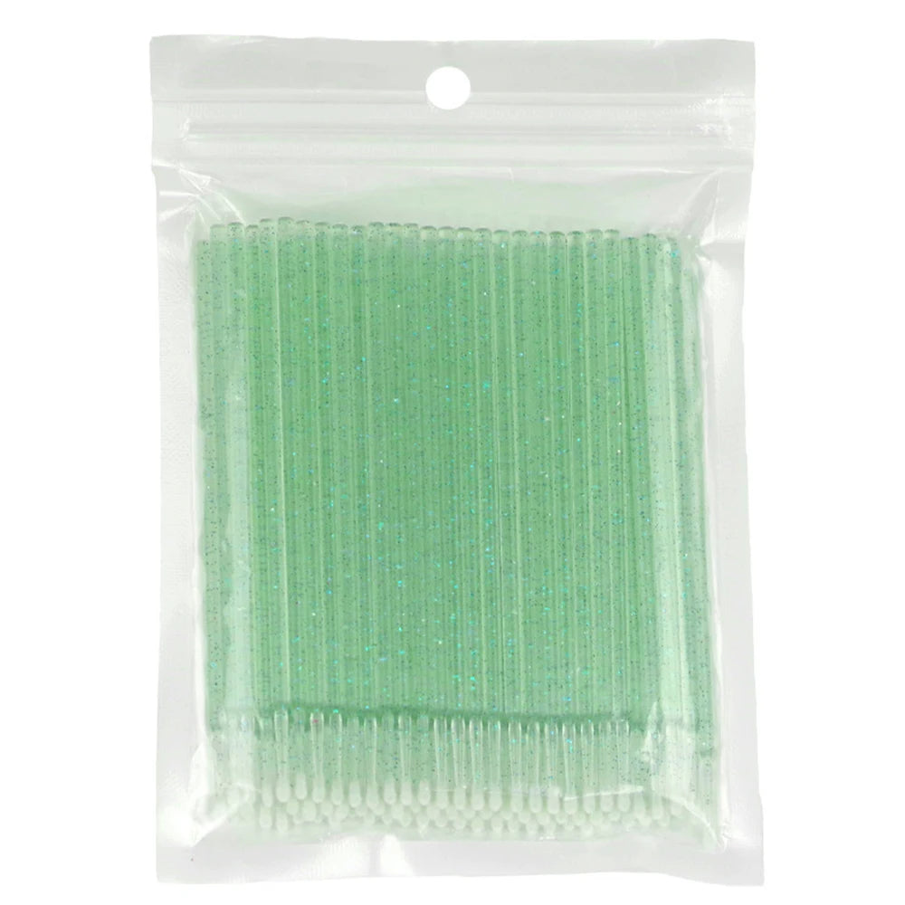 Eyelash Cleaning Micro Brushes, 100 Pieces – Green B