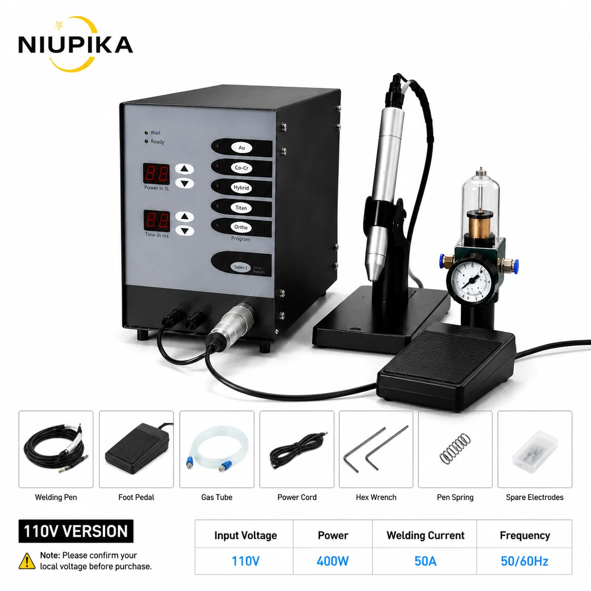 Niupika Argon Arc Spot Welder for Jewelry and Dental Repair – 110V PLUG