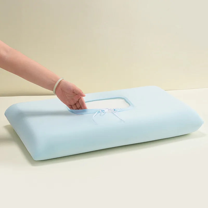 Ice Silk Cooling Pillowcase, Breathable Bedding Cover for Hot Sleepers – Blue