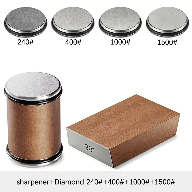 Niiruo Rolling Knife Sharpener with 15° and 20° Magnetic Angle Guide – D Set