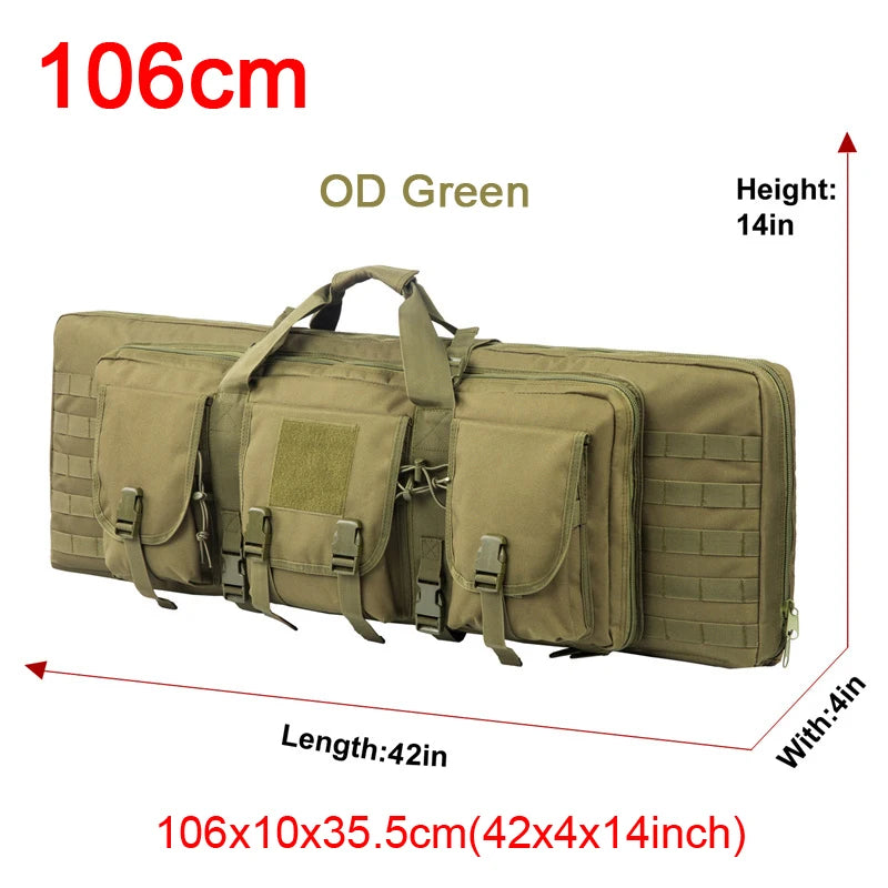 Tactical Double Rifle Case Backpack, 81–122 cm – 106cm OD Green