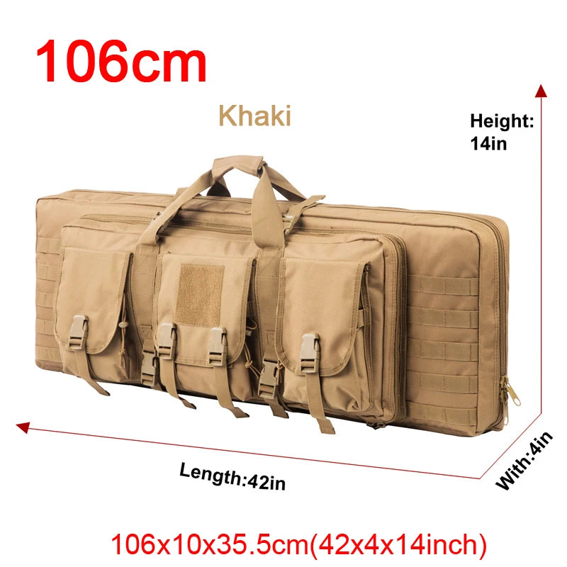 Tactical Double Rifle Case Backpack, 81–122 cm – 106cm TAN