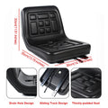 Universal Waterproof Tractor Seat with Adjustable Sliding Rails - Black – Black