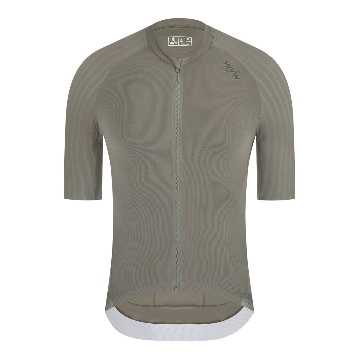 Ykywbike Men's Summer Cycling Jersey with YKK Zipper and 4 Pockets – YJZ2034-taupe