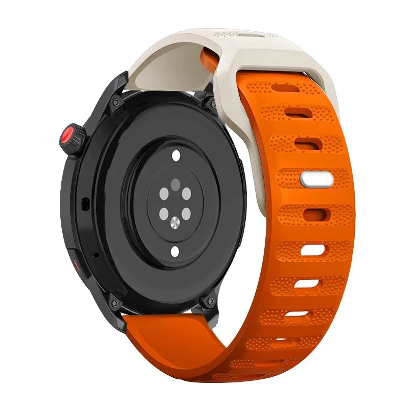 Silicone Watch Band for Samsung Galaxy, Huawei, and Garmin Watches – Starlight Orange