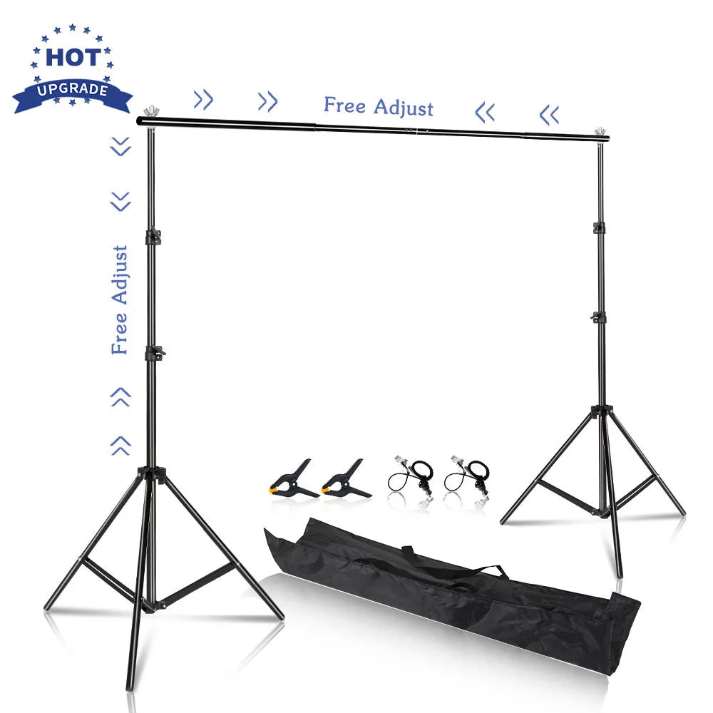 Adjustable Photography Backdrop Stand Support System, 2–3m Width – 2000x2000