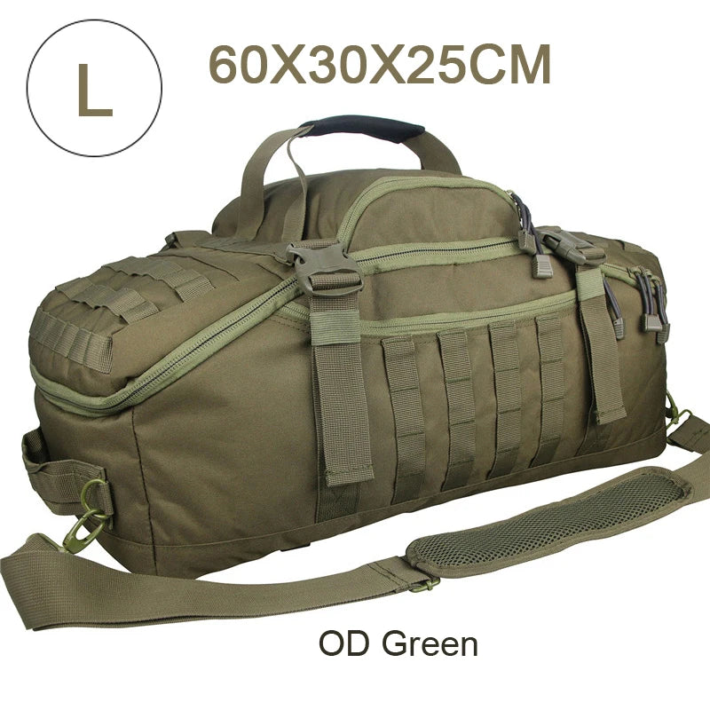 3-Way Waterproof Travel Duffle Bag - Backpack, Shoulder & Carry Bag – L Green