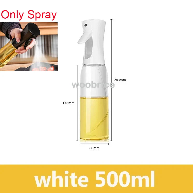 2-in-1 Kitchen Oil Spray Dispenser, 500ml Refillable Spray and Pour Bottle – white 500ml-spray