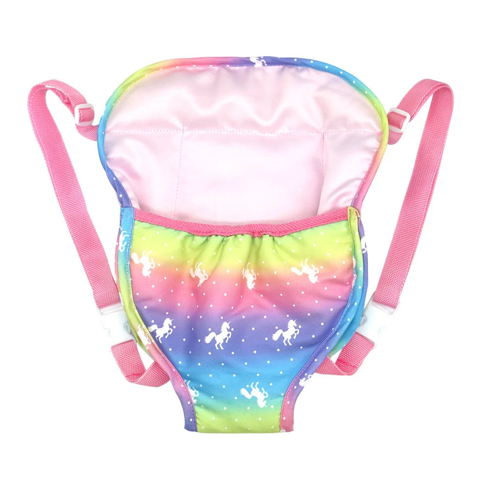Doll Carry Backpack and Sleeping Bag for 43-45cm Newborn Dolls – Multicolor
