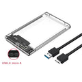 2.5-inch Transparent SATA HDD/SSD Enclosure with USB 3.0/Type-C – Micro B-USB A
