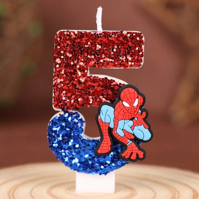 Spider-Man Number Birthday Cake Candle, 7.5 cm Cartoon Topper – 5