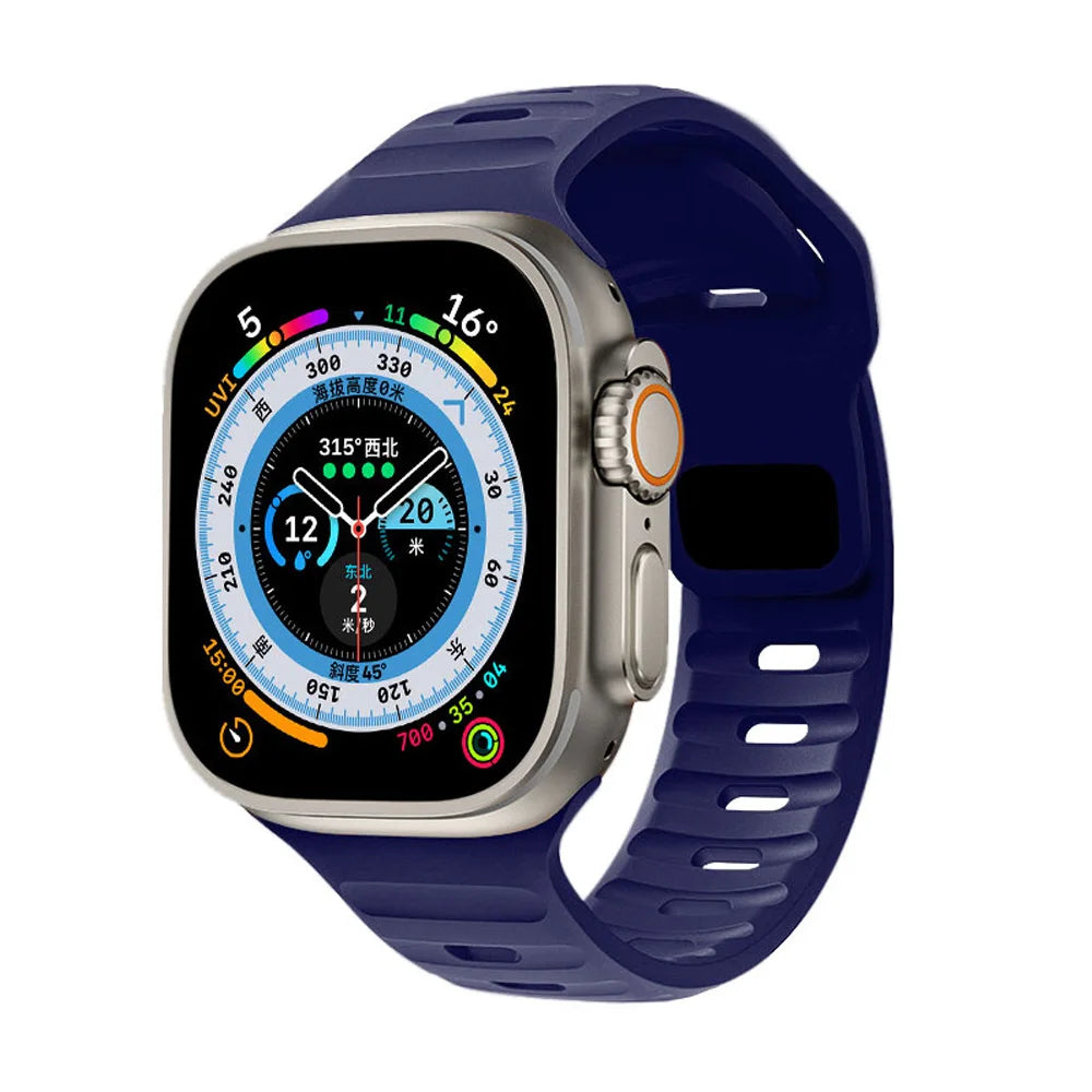 Silicone Sport Band for Apple Watch 49mm–40mm – Midnight Blue