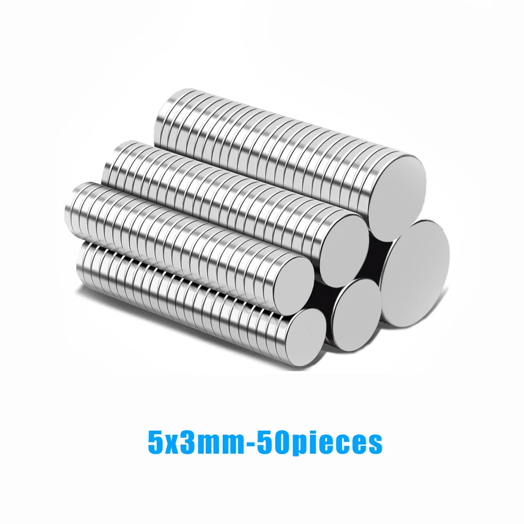 Strong Round Magnetic Stickers for DIY, Office, and Kitchen Organization – 5x3mm-50pcs