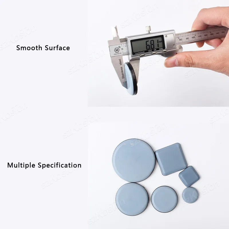 A measurement of a furniture pad thickness using a digital caliper
