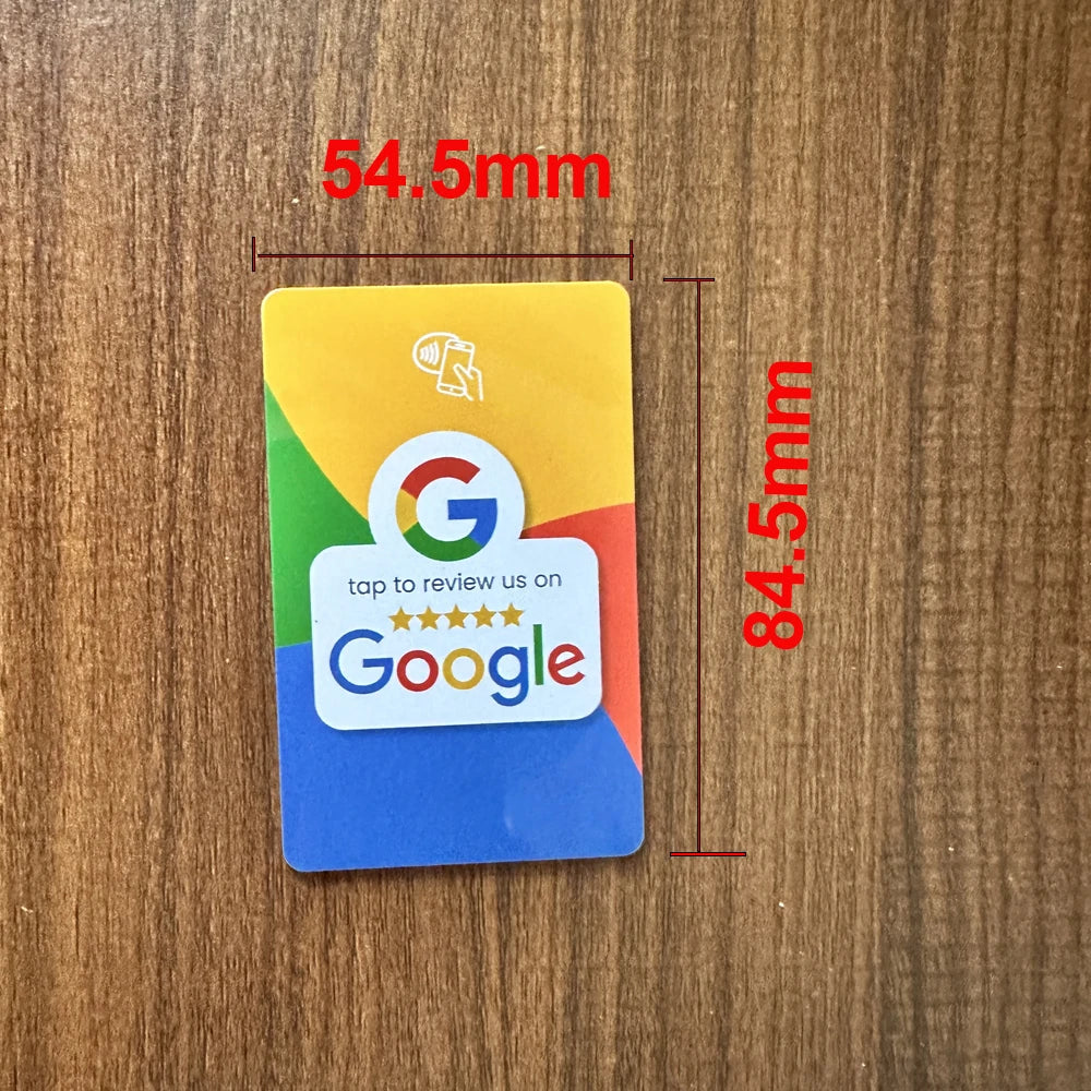 NFC 215 Programmable Google Review Stand and Card for Business – White-M