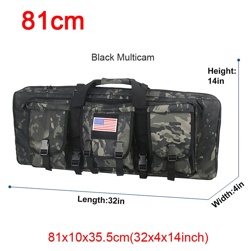 Tactical Double Rifle Case Backpack, 81–122 cm – 81cm Black Camo