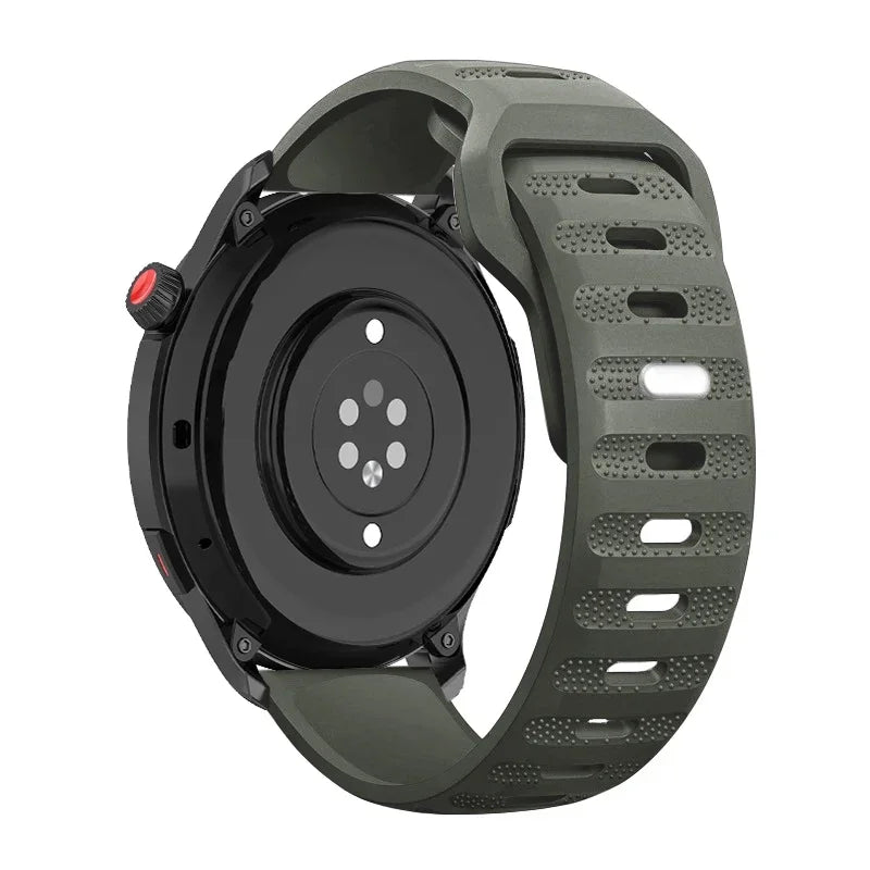 Silicone Watch Band for Samsung Galaxy, Huawei, and Garmin Watches – Dark Green