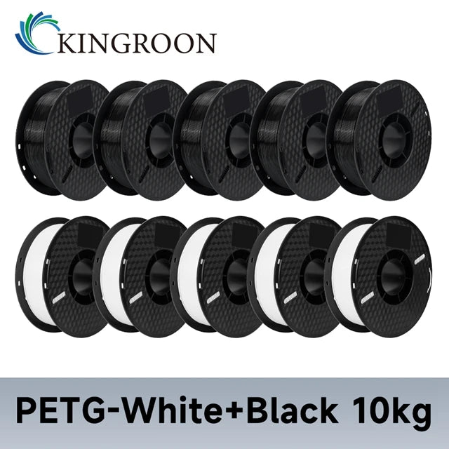 Kingroon 10kg 3D Printer Filament 1.75mm PLA, ABS, or PETG – PETG 10kg Mix