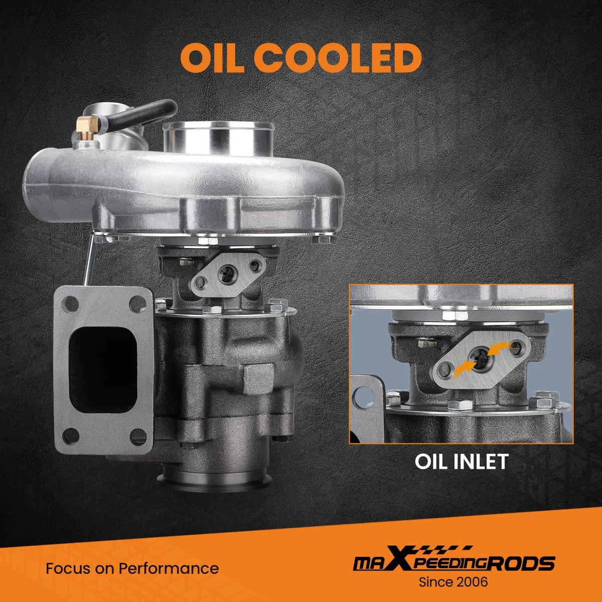 Turbocharger oil inlet details