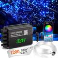 1200PCS Twinkle Starlight Headliner Kit – 32W Dual Port Fiber Optic Lights – Meteor