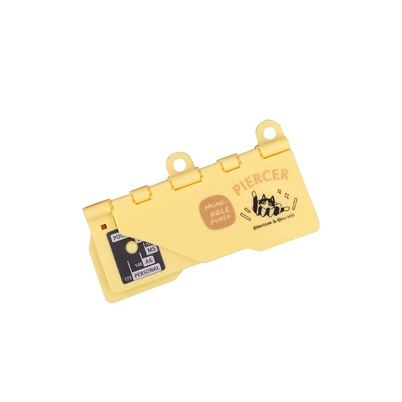 Portable Three-Hole Punch in Retro Colors – Yellow