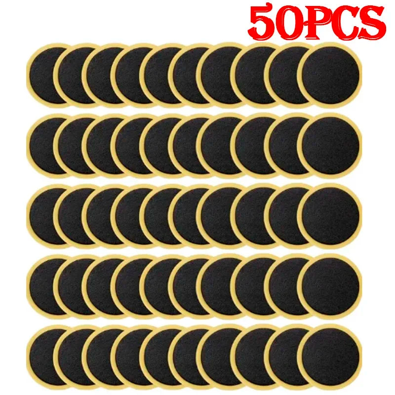 Bicycle Glue-Free Tire Patches for Inner Tube Quick Repair – 50pcs