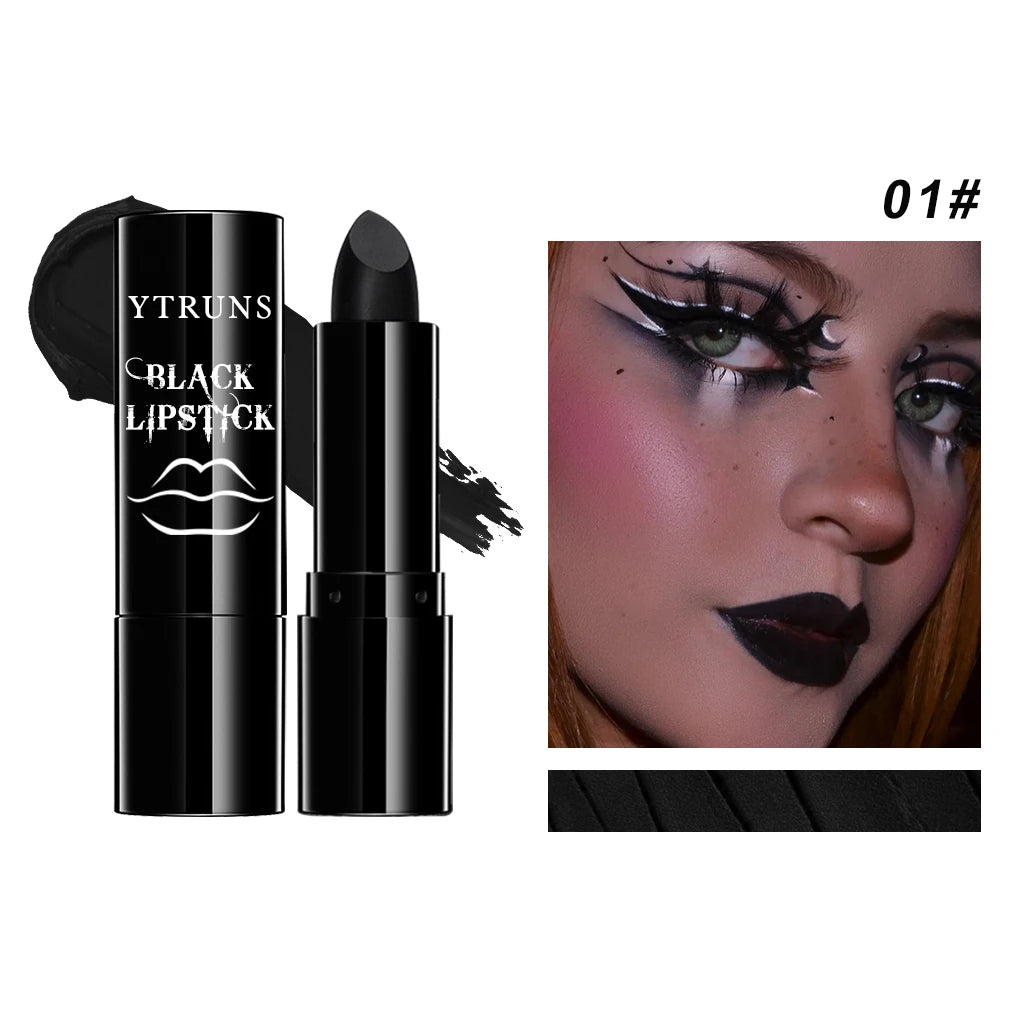 Ytruns Matte Black Lipstick, Waterproof Long-Lasting Dark Makeup – 1PC