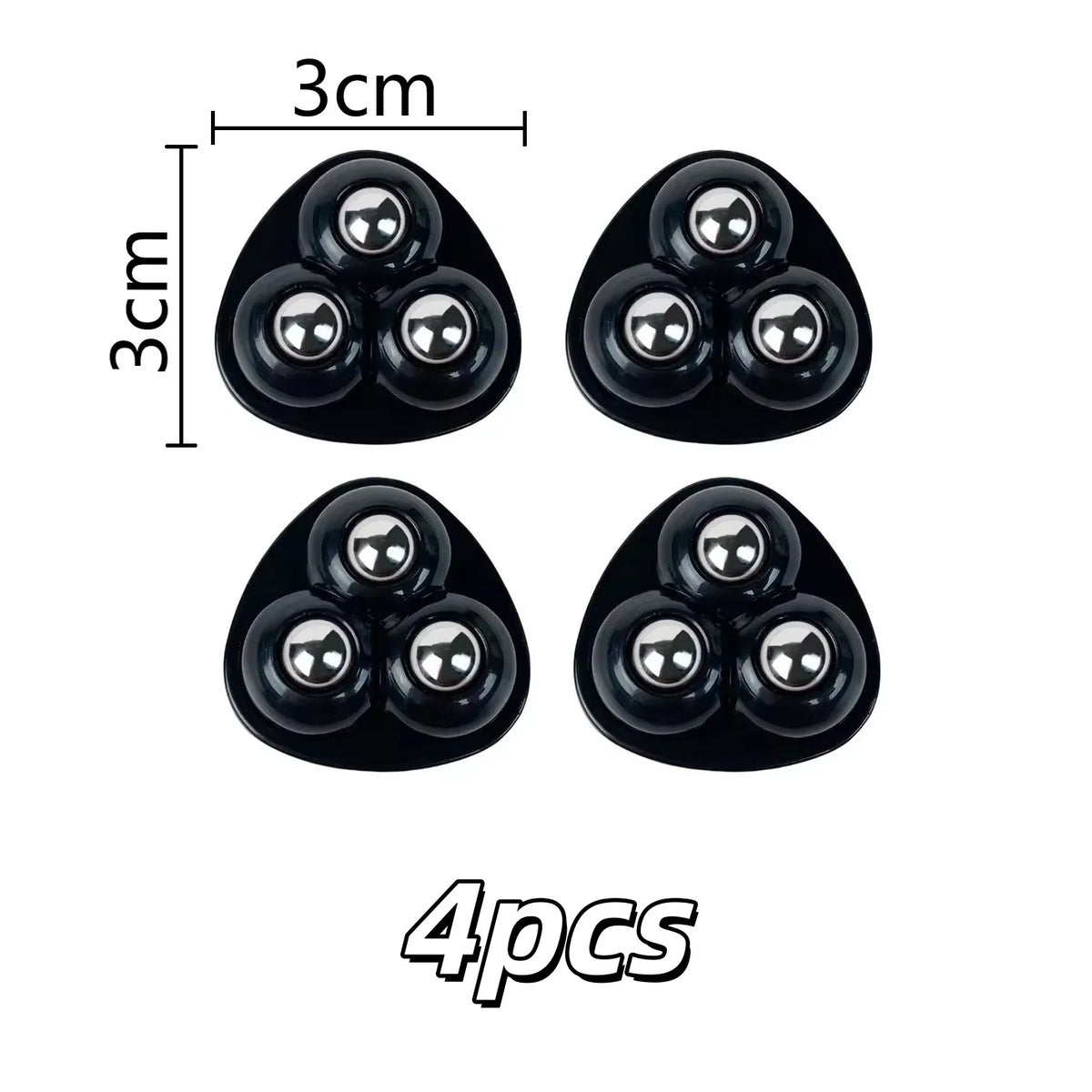Heavy-Duty Mini Rolling Swivel Casters for Furniture and Storage Boxes – black S 4pcs